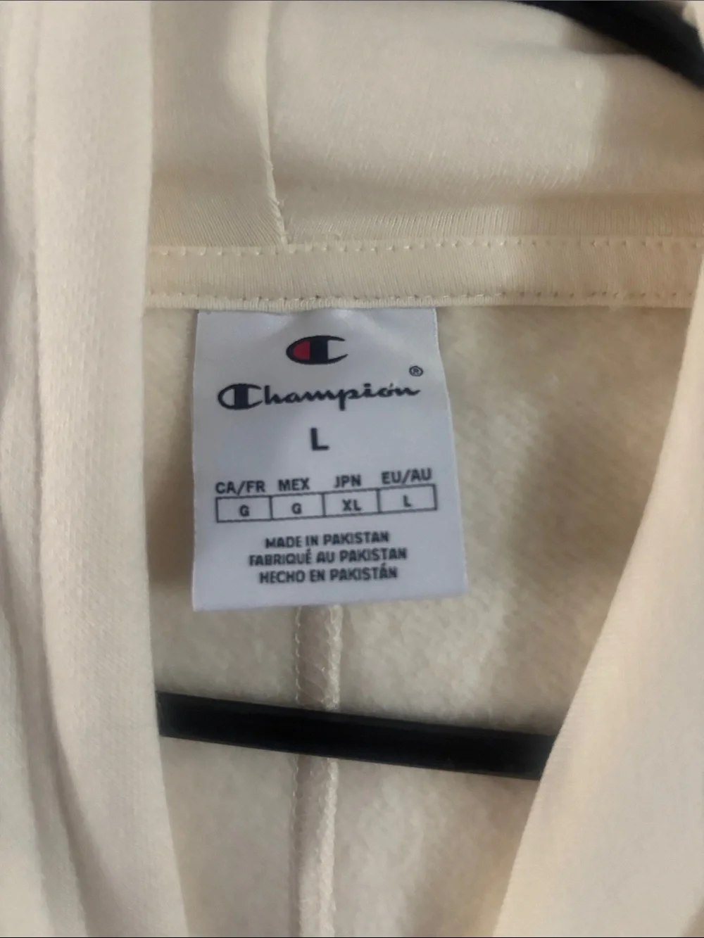 Champion Cream Hoodie with Subtle Logo